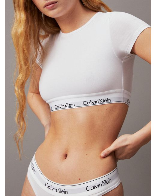 Calvin Klein White T-shirt Bralette - Modern Cotton