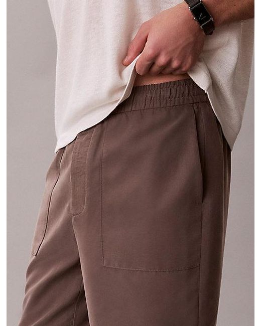 Calvin Klein Pink Soft Modal Drawstring Shorts for men