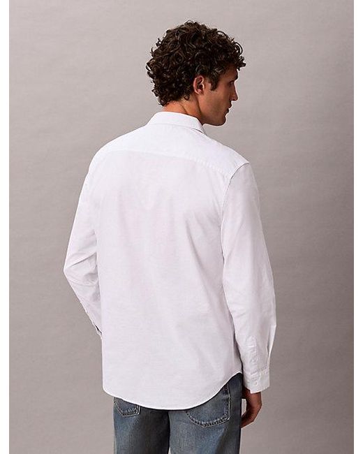 Calvin Klein Klassisch Einfarbiges Oxford-Button-Down-Hemd in White für Herren