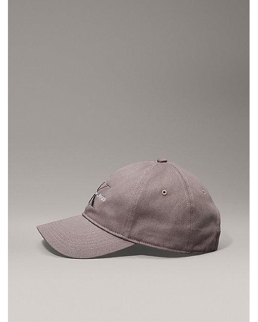 Calvin Klein Logo-Kappe Aus Twill in Gray für Herren