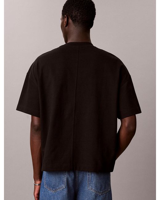 Calvin Klein Black Relaxed Varsity Logo T-Shirt for men
