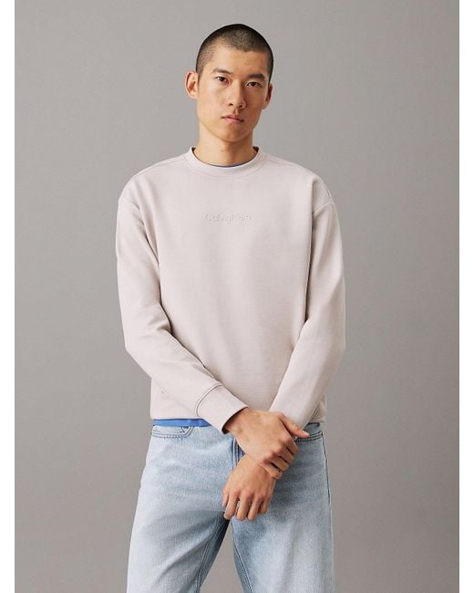 Felpa Tecnica Interlock Taglio Relaxed di Calvin Klein in Gray da Uomo
