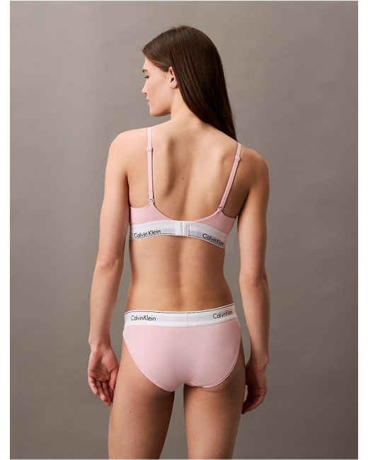 Calvin Klein Brown Icon Cotton Modal Lightly Lined Triangle Bralette