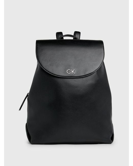 Calvin Klein Black Flap Backpack