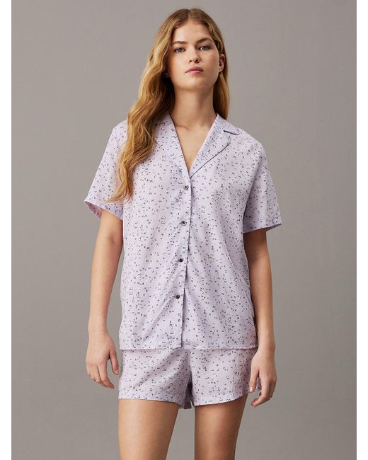 Calvin Klein Purple Shorts Pyjama Set