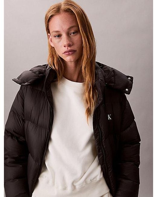 Calvin Klein Natural Jeans Hooded Down Puffer Coat