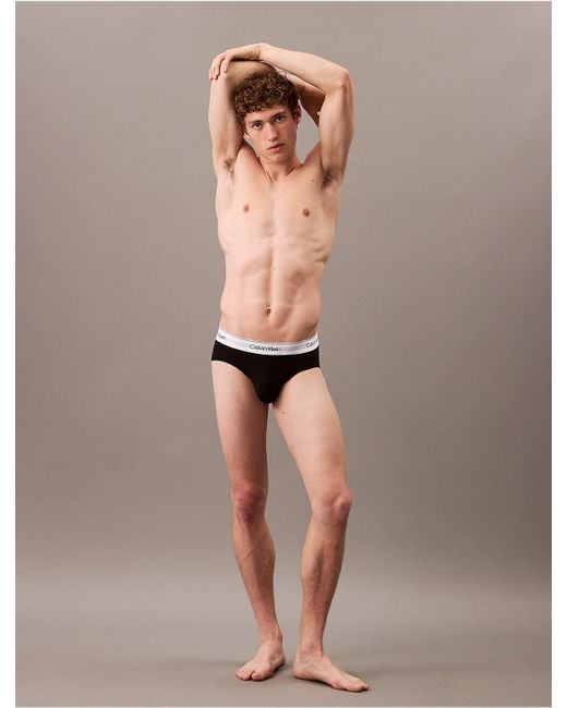 Calvin Klein Black Icon Cotton Stretch 3-Pack Hip Brief for men