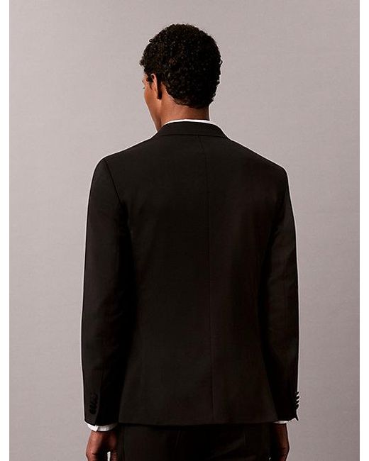 Calvin Klein Gray Slim Wool Tuxedo Jacket for men
