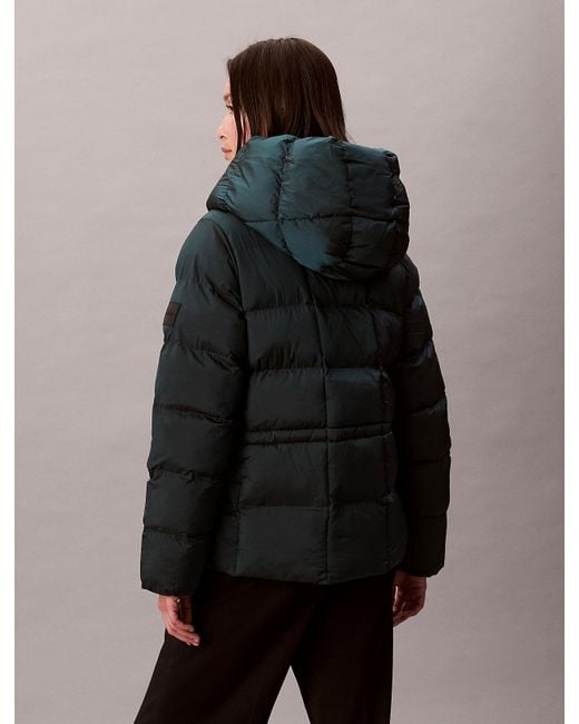 Calvin Klein Black Shine Wrap Puffer Jacket