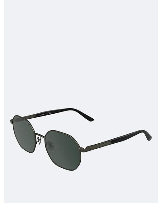 Calvin Klein Green Modified Rectangle Sunglasses Ck25110S