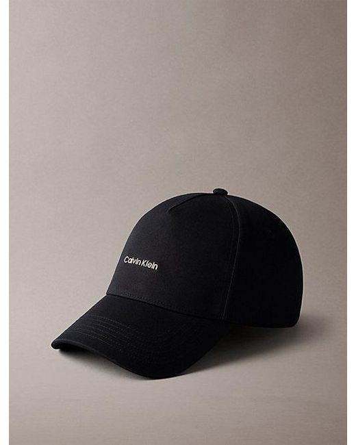 Calvin Klein Black Uv Cotton Twill Adjustable Cap for men