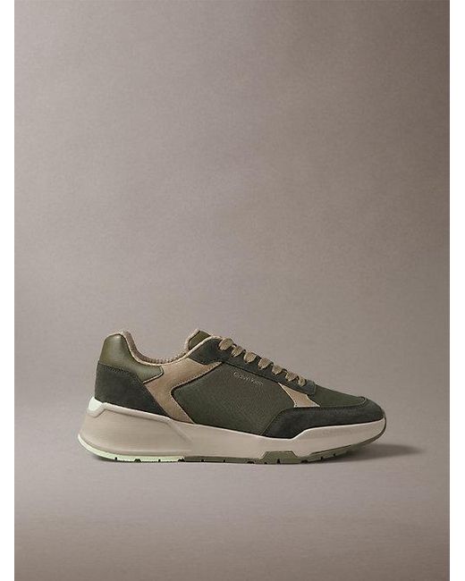 Calvin Klein Brown Suede Chunky Dad Trainers for men
