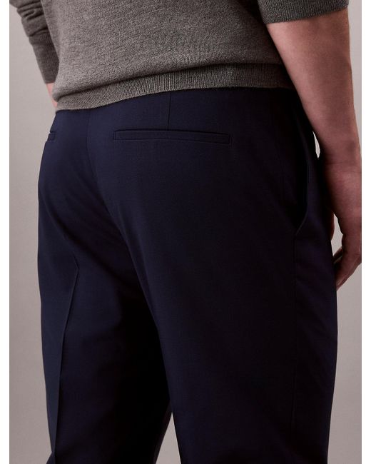 Calvin Klein Gray Slim Wool Stretch Trousers for men