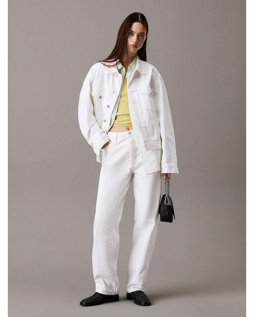 Giubbotto Di Jeans A Sacchetto di Calvin Klein in White