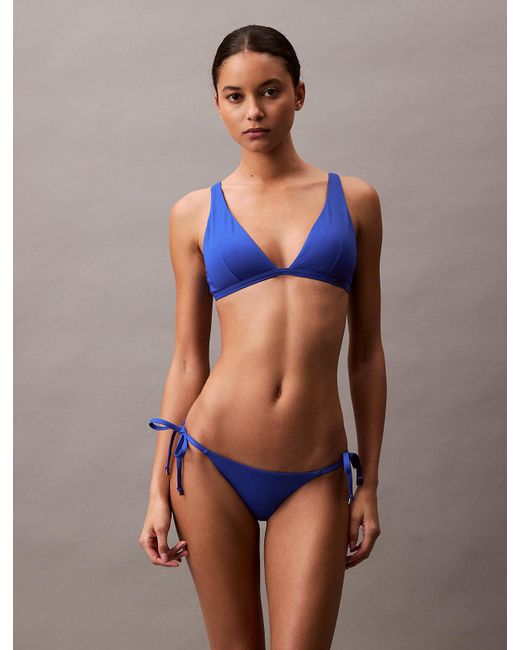 Calvin Klein Blue Tie Side Bikini Bottoms