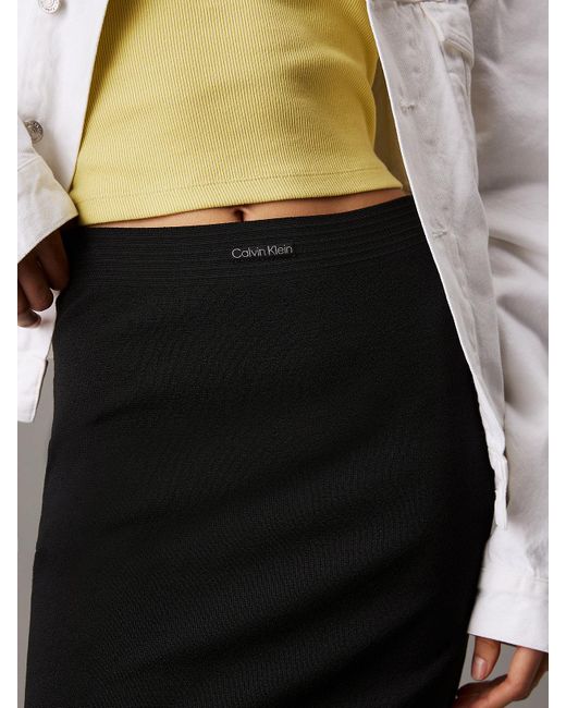 Gonna Midi Slim di Calvin Klein in Black