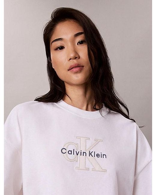 Calvin Klein Brown Jeans Denim Monologo Boxy T-Shirt