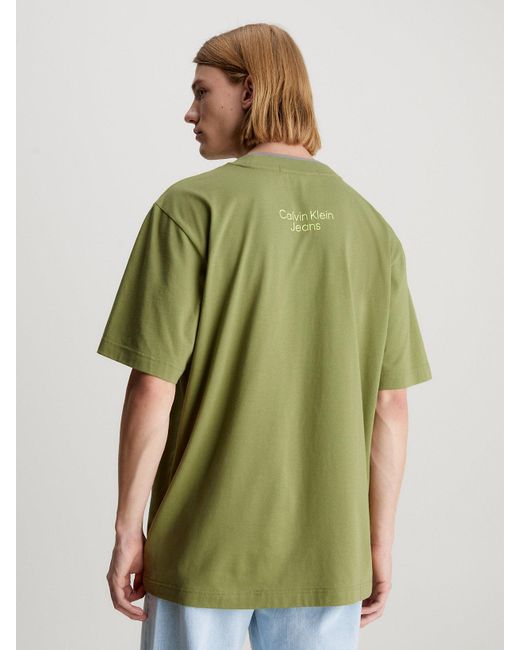 Calvin Klein Green Oversized Monogram T-shirt for men