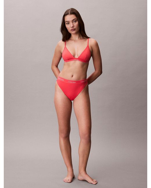 Calvin Klein Red Triangle Bikini Top
