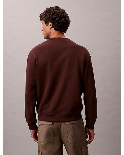 Calvin Klein Brown Jeans Oversized Monogram Sweatshirt for men