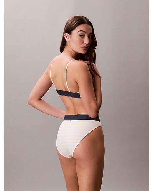 Calvin Klein Multicolor High Waist Bikini Briefs Graphic Monogram Microfibre Stretch