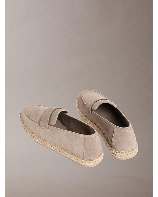 Calvin Klein Brown Carlos Suede Espadrille Loafers for men