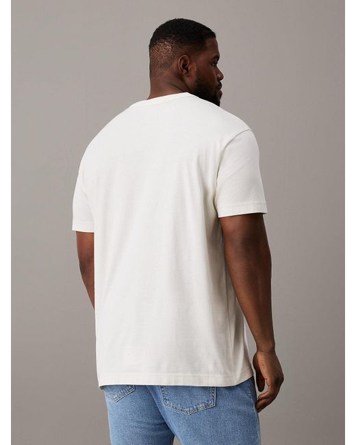 Calvin Klein White Plus Size Graphic Logo T-shirt for men