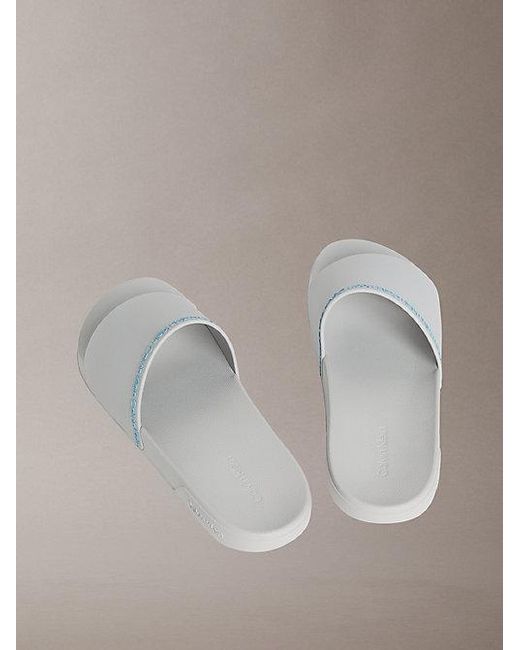 Calvin Klein Konturierte Logo-Slippers in Multicolor für Herren