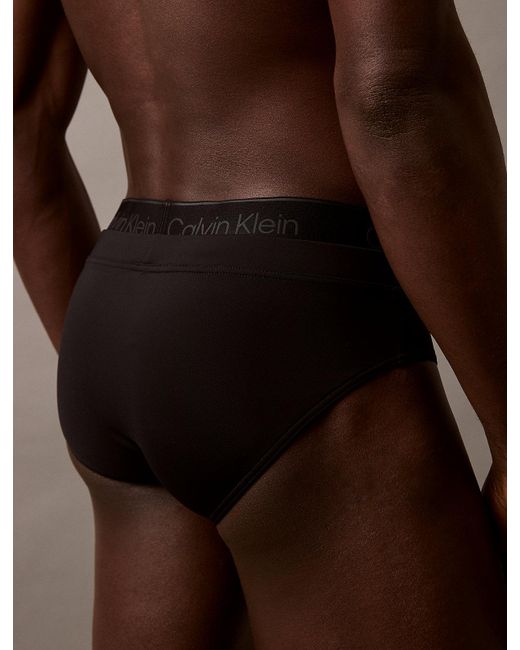 Calvin Klein Brown Double Waistband Swim Briefs for men