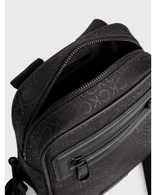 Calvin Klein Black Small Convertible Logo Reporter Bag for men