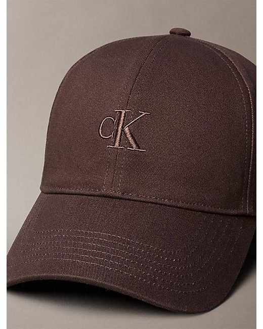 Calvin Klein Brown Embroidered Monogram Baseball Cap