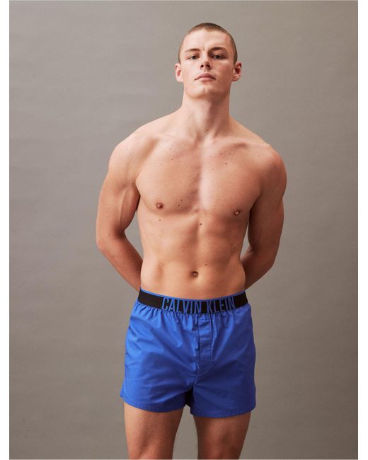 Calvin Klein Blue Intense Power Lounge Slim Woven Boxer for men
