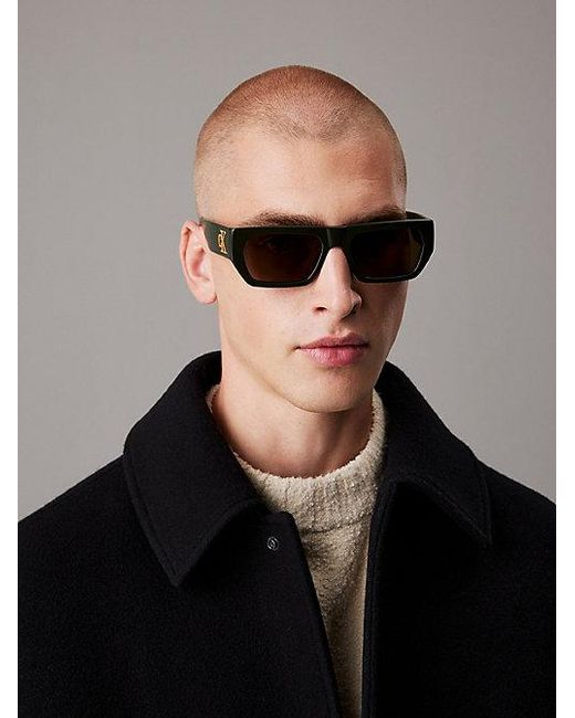 Calvin Klein Gray Jeans Modified Rectangle Sunglasses Ckj24625S