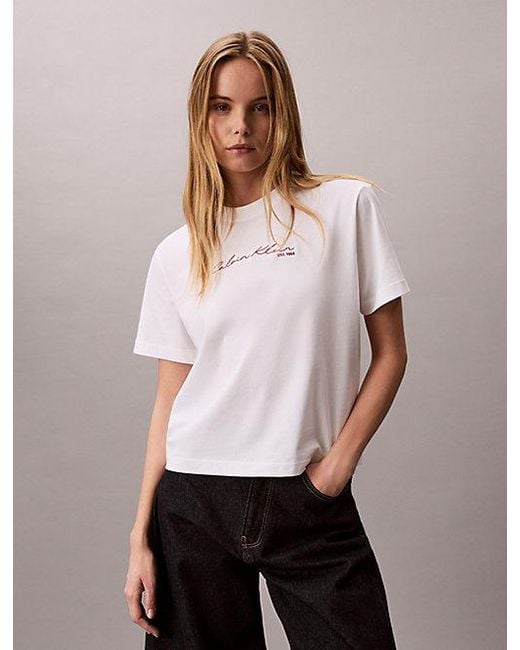 Calvin Klein Multicolor Jeans Relaxed Script Logo T-Shirt