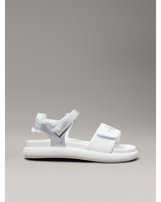 Calvin Klein Metallic Kids And Toddlers Velcro Sandals