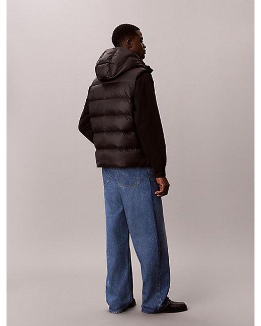 Calvin Klein Blue Jeans Hooded Down Puffer Gilet for men