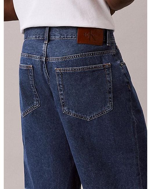 Calvin Klein Blue Jeans 90S Logo Denim Shorts for men