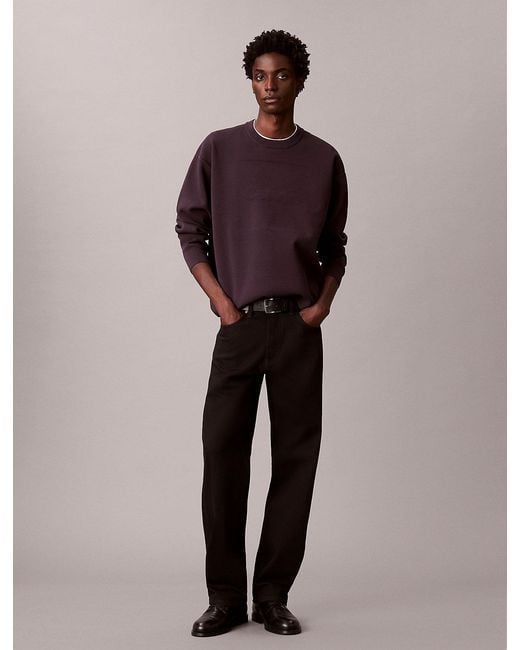 Calvin Klein Purple Logo Graphic Relaxed Jumper for men