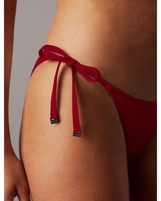 Calvin Klein Red Tie Side Bikini Bottoms