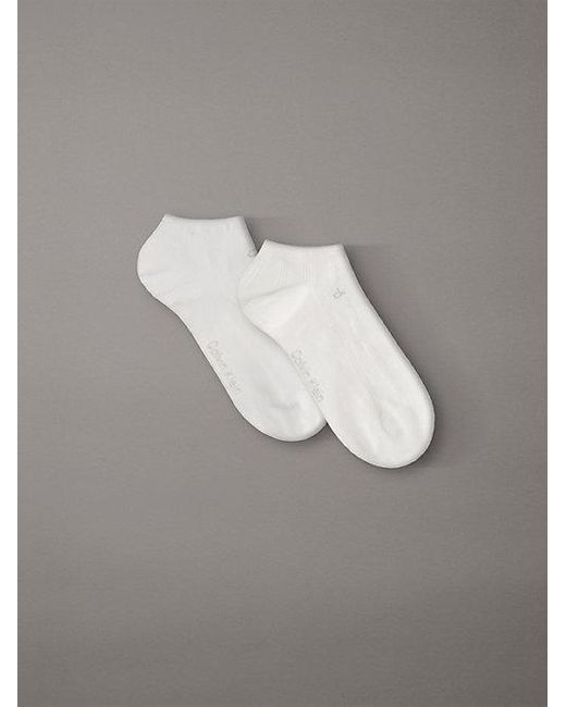Calvin Klein Gray 2 Pack Soft Cotton Rolltop Trainer Socks
