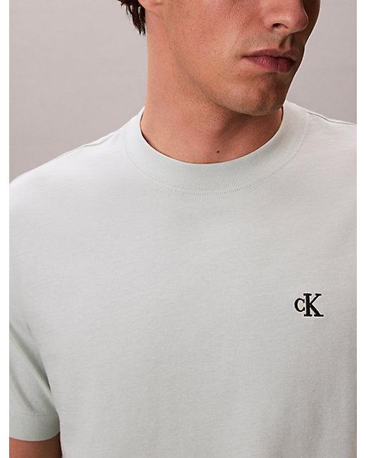 Calvin Klein White Jeans Monogram T-Shirt for men