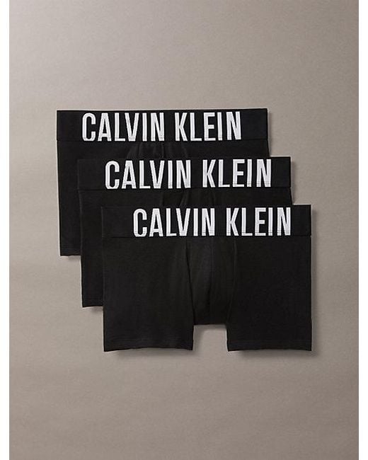 Calvin Klein Black 3 Pack Trunks Intense Power Cotton for men