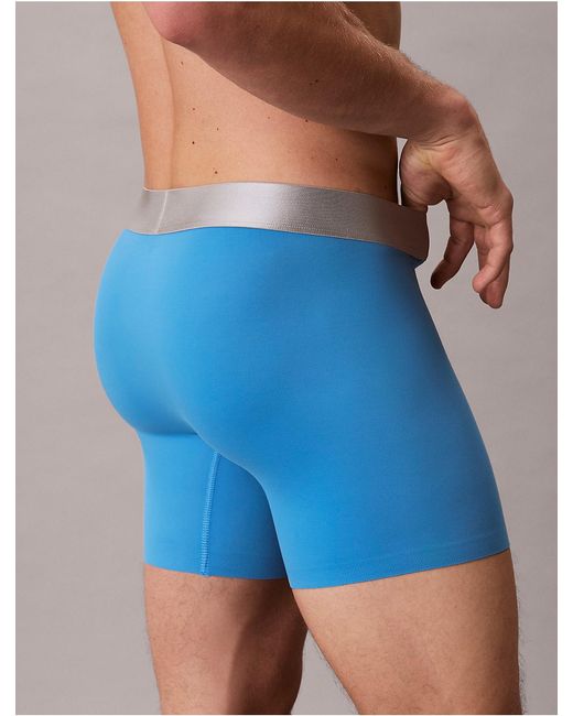 Calvin Klein Blue Brushed Microfiber Stretch Boxer Brief for men
