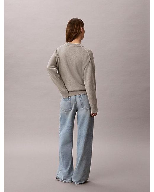 Calvin Klein Brown Jeans Logo Graphic Relaxed Jumper