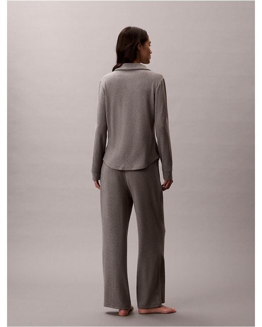 Calvin Klein Brown Brushed Interlock Pants