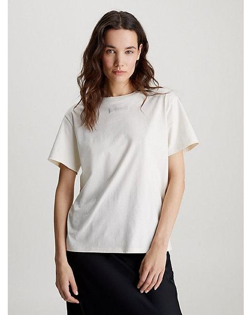 Calvin Klein Katoenen Slim T-shirt in het White