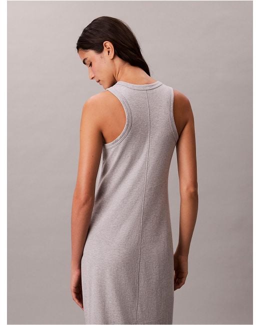 Calvin Klein Calvin Klein Calvin Klein Logo Midi Tank Dress in Pink | Lyst