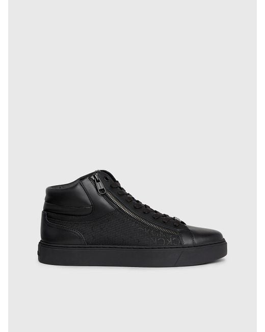 Calvin Klein Black Leather High-top Trainers for men