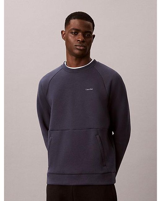 Calvin Klein Blue Sport Performance Double Knit Sweatshirt for men