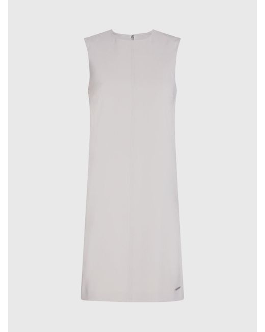 Calvin Klein White Structured Crepe Shift Dress